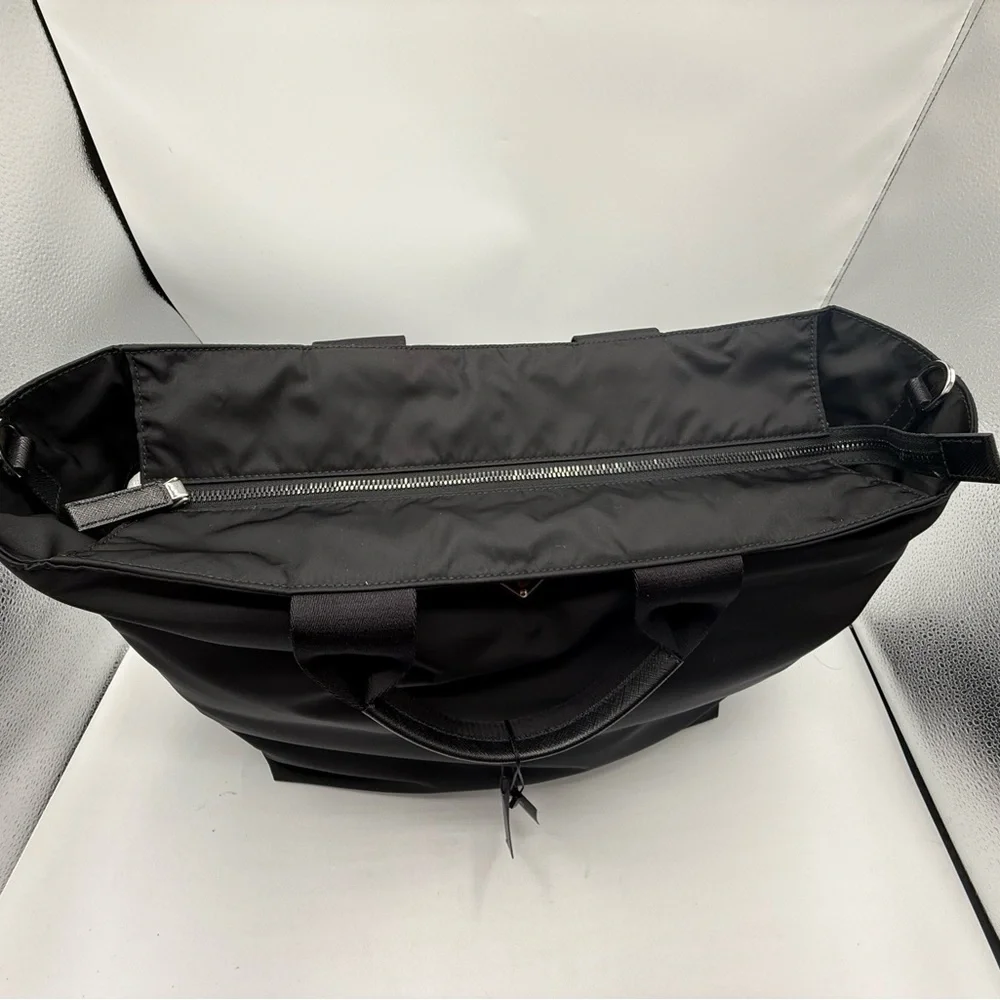 NWT PRADA Re-Nylon/ Leather Padded Large Black tote/ shopping Bag Crossbody mens - Picture 10 of 17